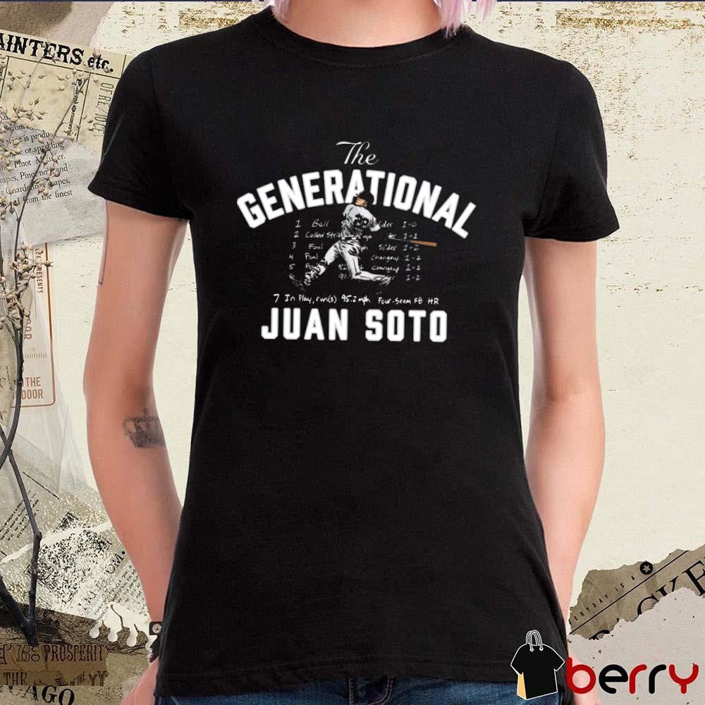 The Generational Juan Soto In Play Runs 95.2 Mph Four-Seam FB HR New York Yankees MLB t-shirt
