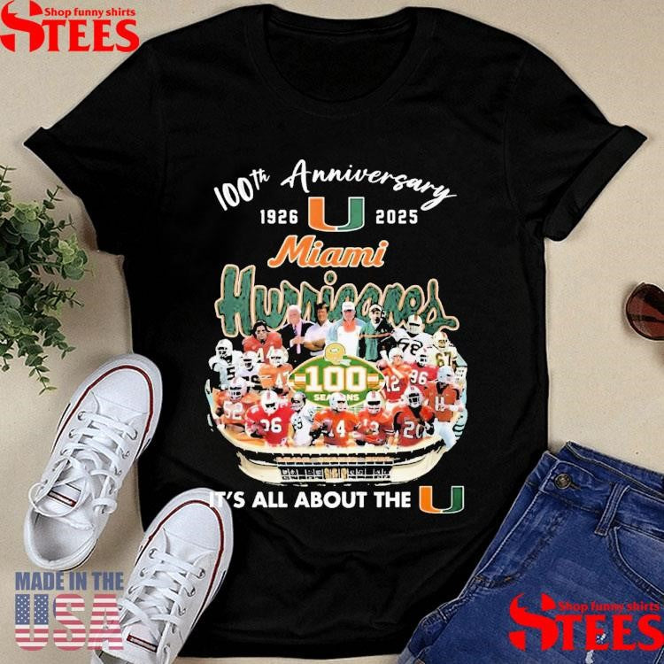 The Hurricane Canes Miami 100th Seasons 1926-2025 T-shirt