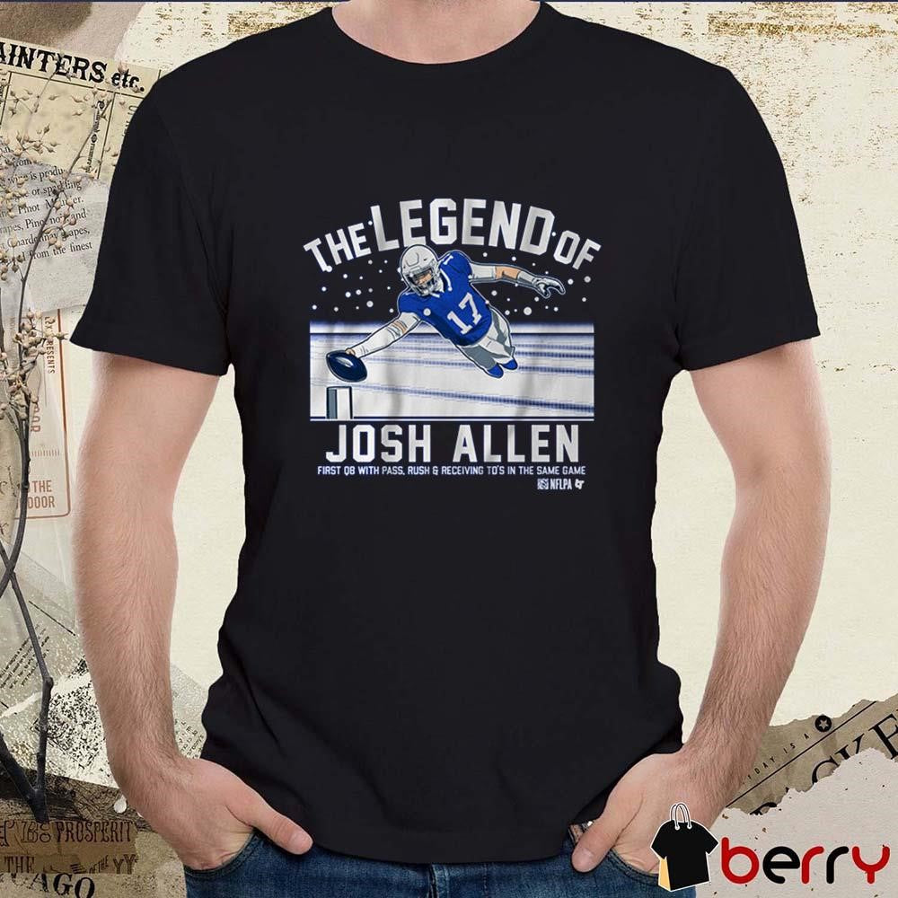 The Legend Of Josh Allen First QB With Pass Rush And Receiving TD’s In The Same Game Buffalo Bills t-shirt