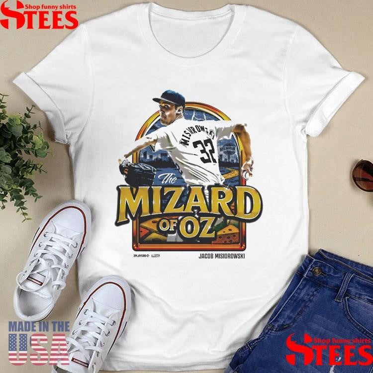 The Mizard Of Oz Jacob Misiorowski Milwaukee Brewers Mlbpa Retro Painting T-shirt