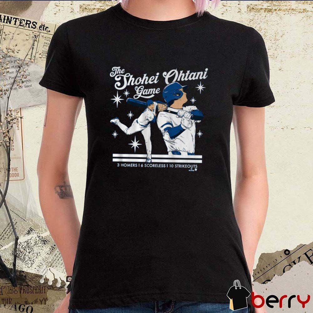 The Shohei Ohtani Game 3 Homer 6 Scoreless 10 Strikeouts Los Angeles Dodgers MLB t-shirt