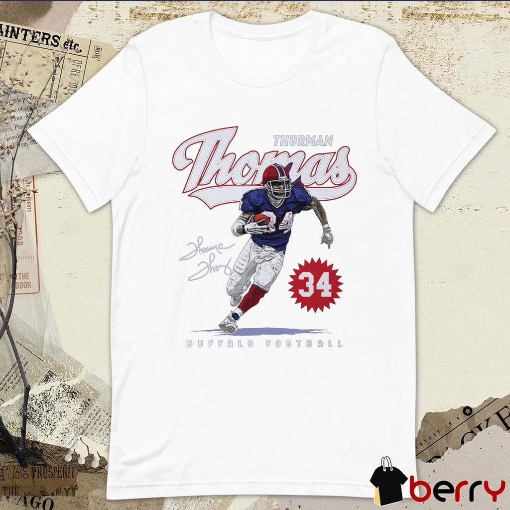 Thurman Thomas #34 Buffalo Football Signature Painting t-shirt