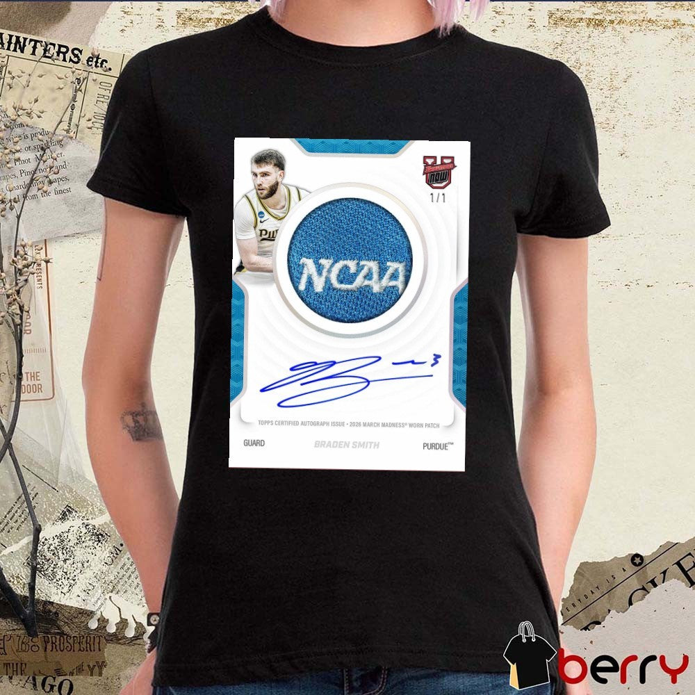 Topps Certified Autograph Issue 2026 March Madness Worn Patch Braden Smith Purdue t-shirt