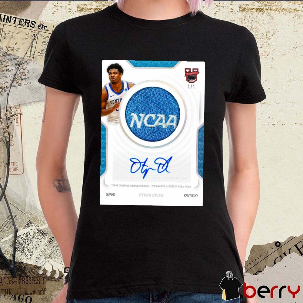 Topps Certified Autograph Issue 2026 March Madness Worn Patch Otega Oweh Kentucky t-shirt