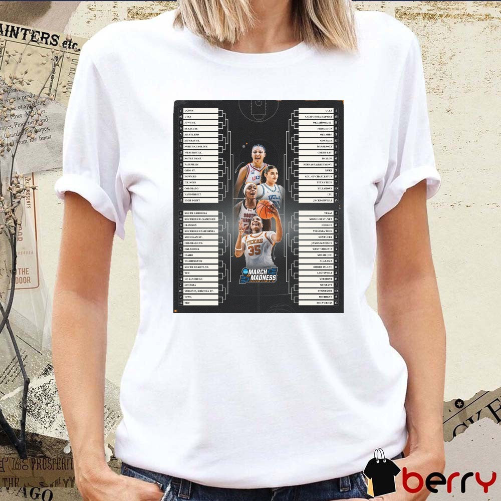 Tournament Bracket For The 2026 NCAA Division I Women’s Basketball Poster t-shirt