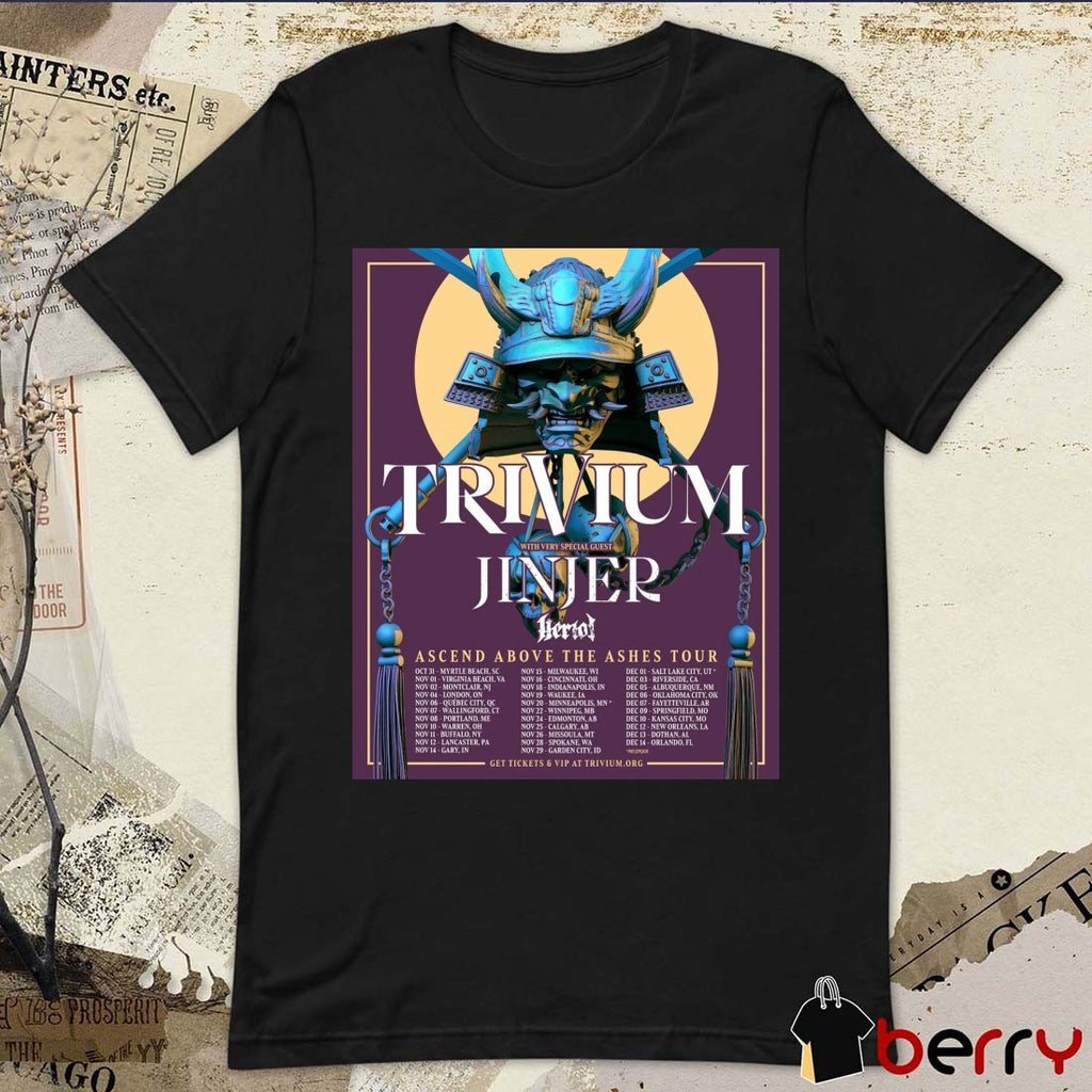 Trivium With Very Special Guest Jinjer Bertol Ascend Above The Ashes Tour 2025 October – December Poster t-shirt