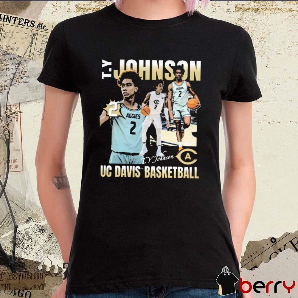 Ty Johnson UC Davis Aggies Basketball Signature Graphic t-shirt