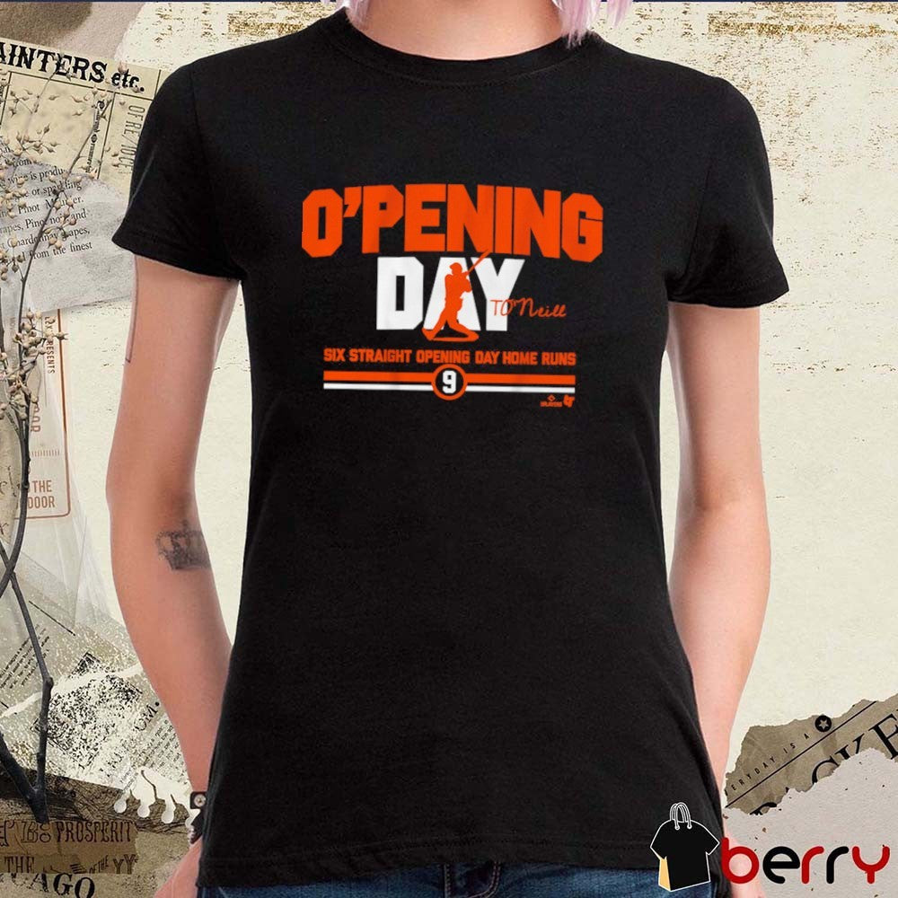 Tyler O’Neill O’pening Day Six Straight Opening Day Home Runs Baltimore Orioles MLB Signature t-shirt