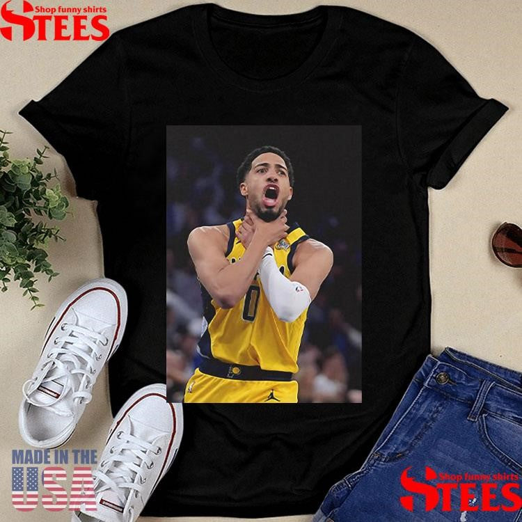 Tyrese Haliburton Choke Sign Game 1 Shirts