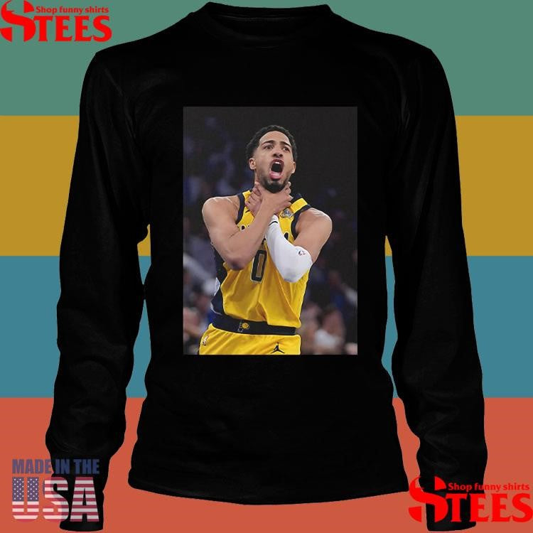 Tyrese Haliburton Choke Sign Game 1 Shirts