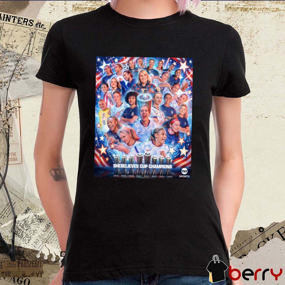 U.S. Women’s National Soccer Team SheBelieves Cup Champions 2016-2026 Poster t-shirt