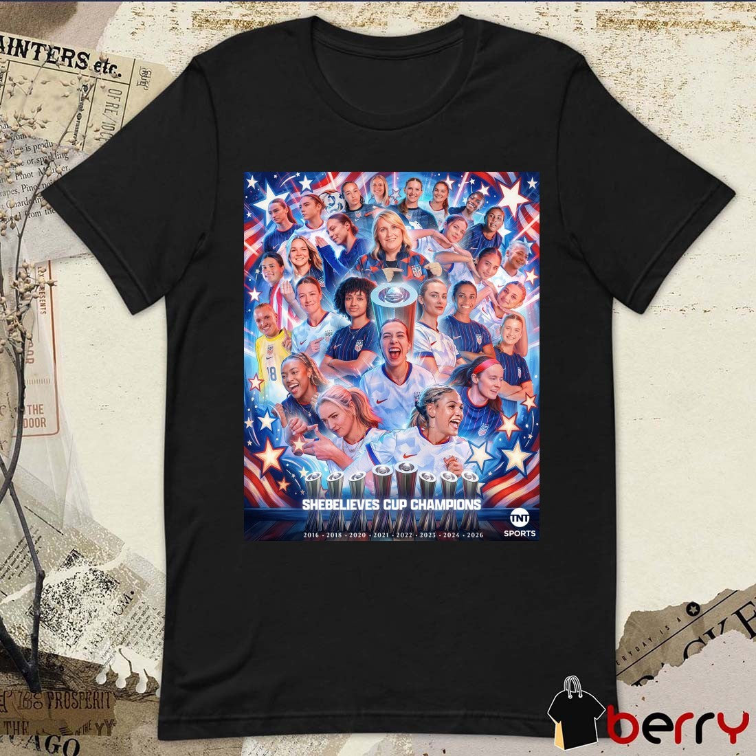 U.S. Women’s National Soccer Team SheBelieves Cup Champions 2016-2026 Poster t-shirt