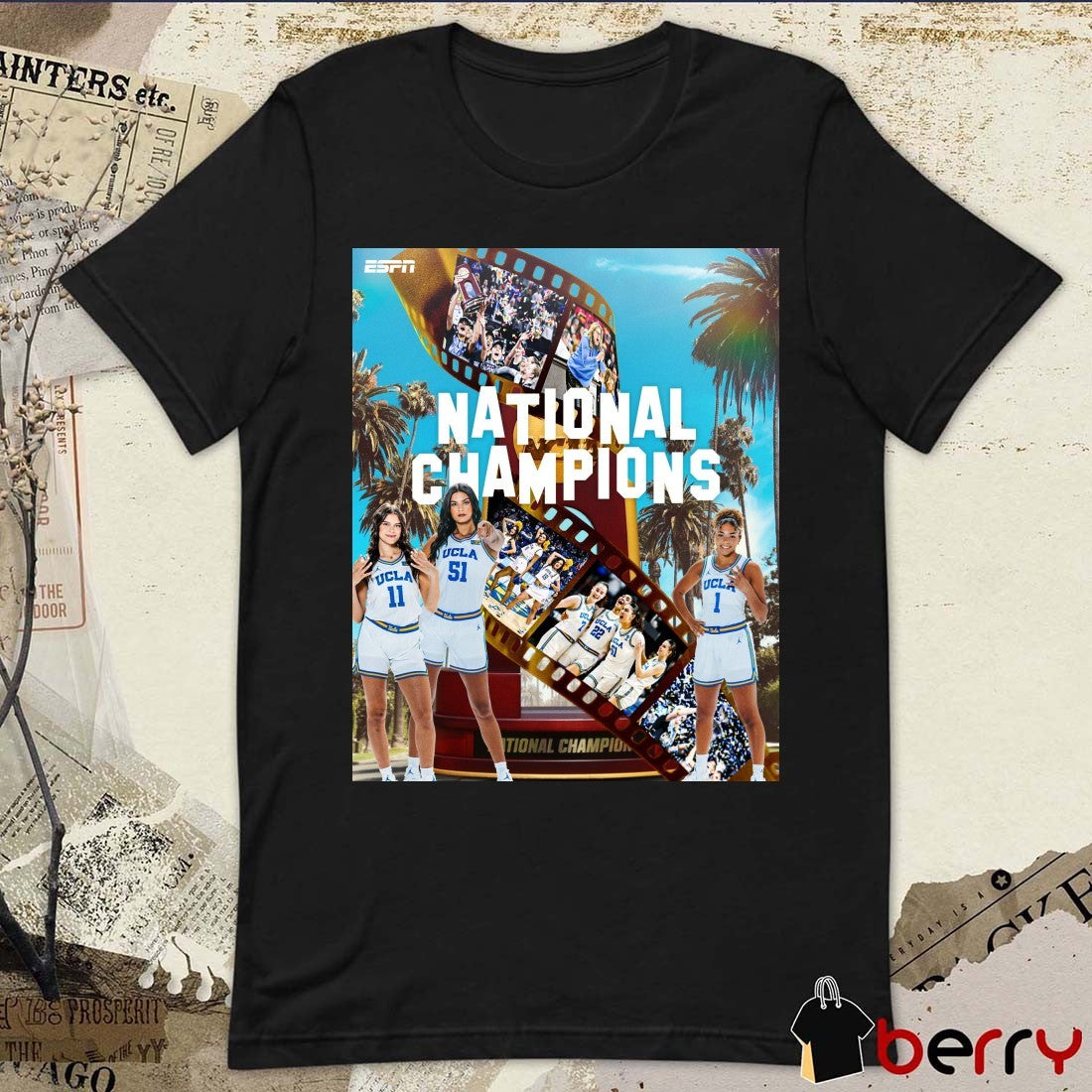 UCLA Bruins 2026 NCAA Women’s Basketball National Champions Lights Camera Championship Poster t-shirt