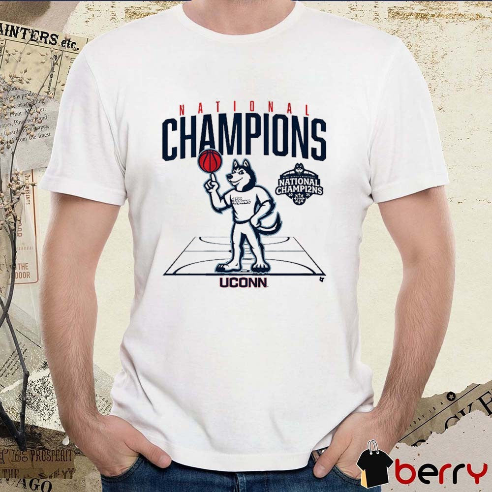UConn Huskies Women’s Basketball 2025 NCAA National Champions Mascot Win South Carolina Gamecocks t-shirt