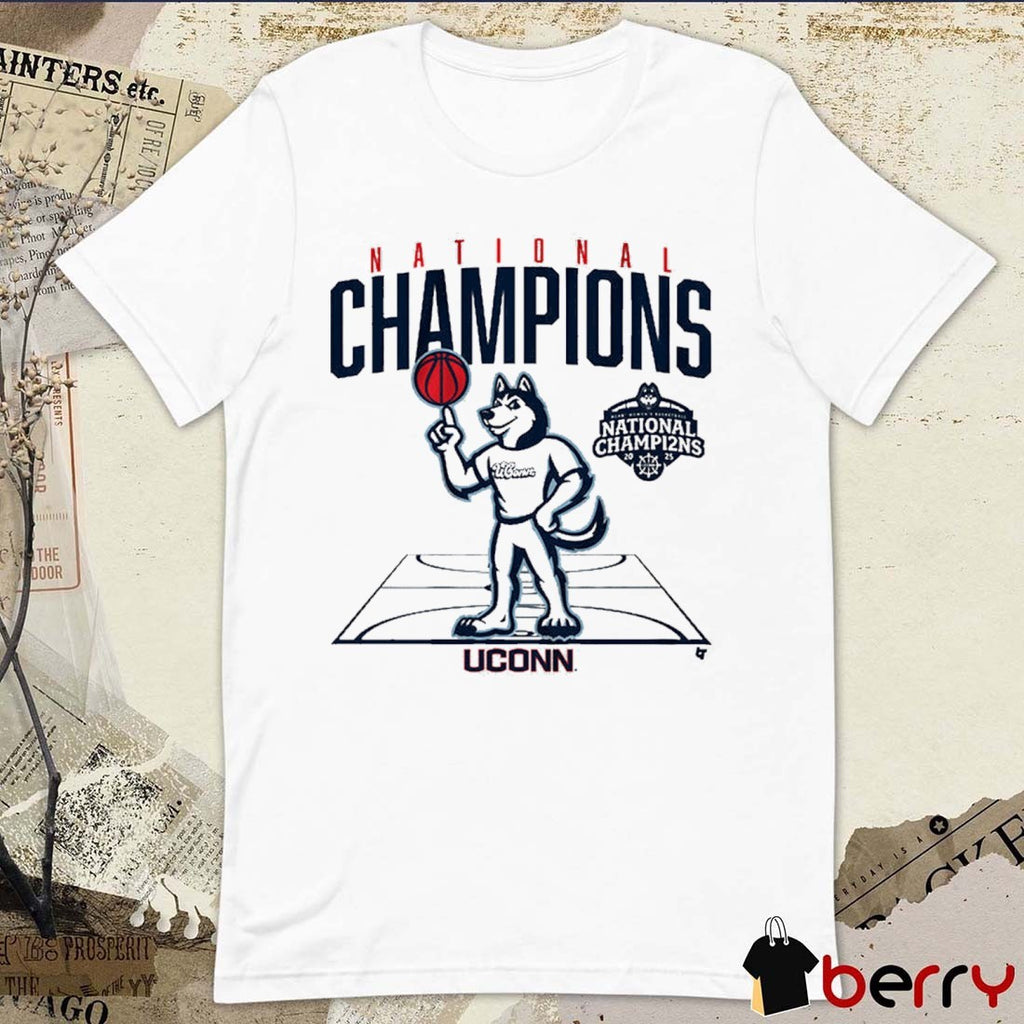 UConn Huskies Women’s Basketball 2025 NCAA National Champions Mascot Win South Carolina Gamecocks t-shirt