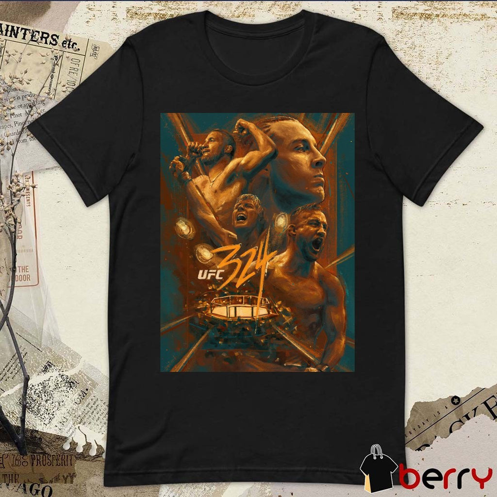 UFC 324 Gaethje vs. Pimblett Las Vegas, Nevada Robert Bruno Art Poster t-shirt