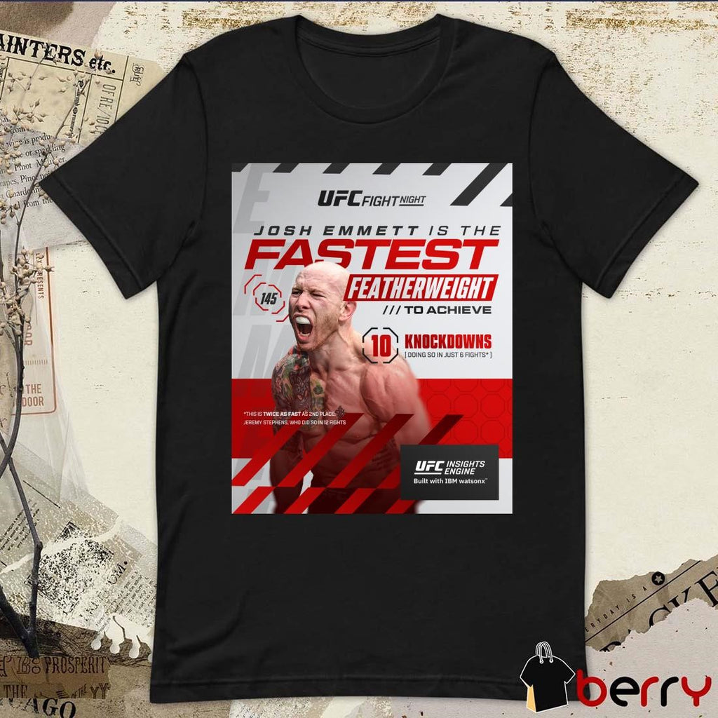UFC Fight Night Josh Emmett is the fastest featherweight to achieve 10 knockdowns in the UFC 2025 t-shirt