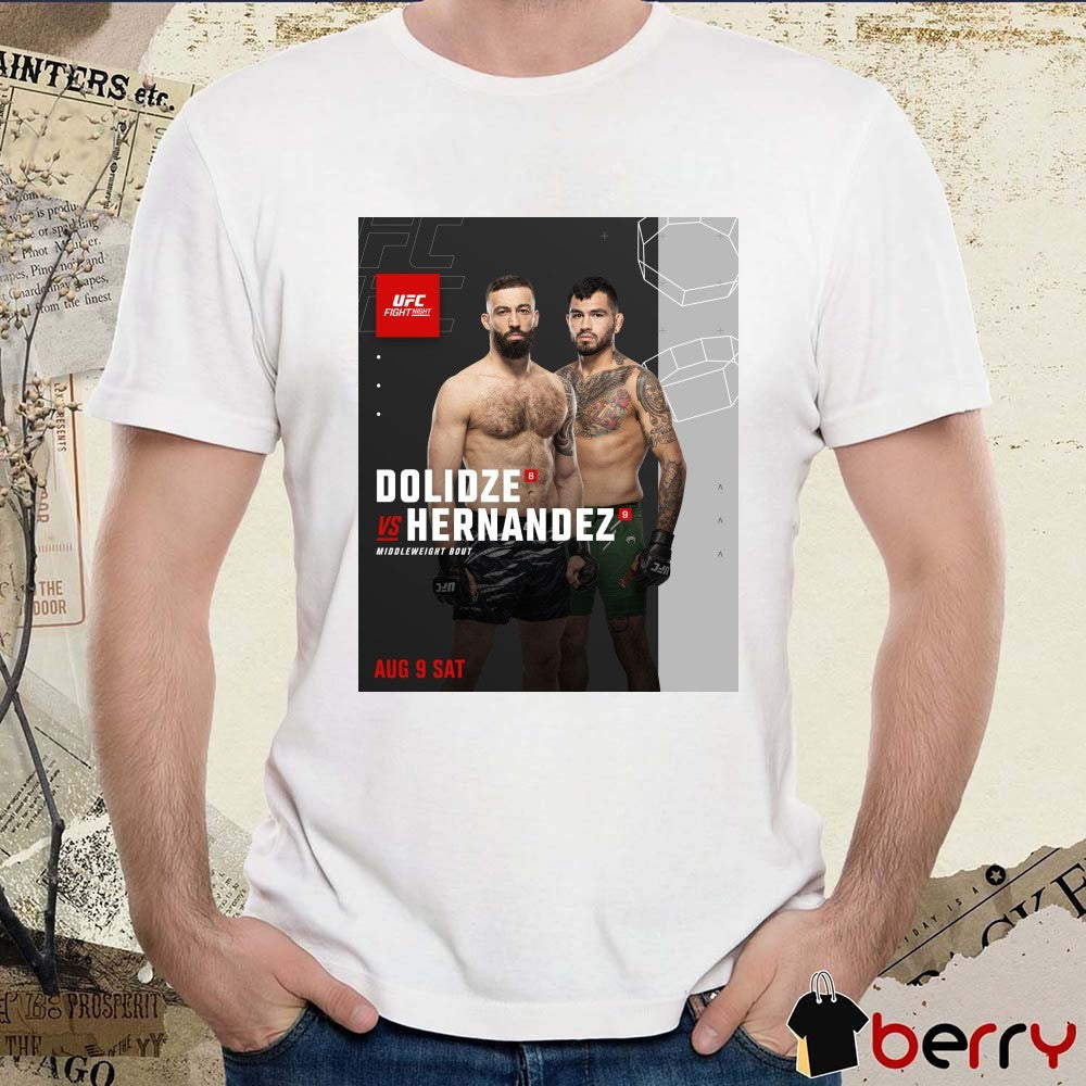 UFC Fight Night Roman Dolidze Vs Anthony Hernandez Middleweight Bout August 9 2025 Poster t-shirt