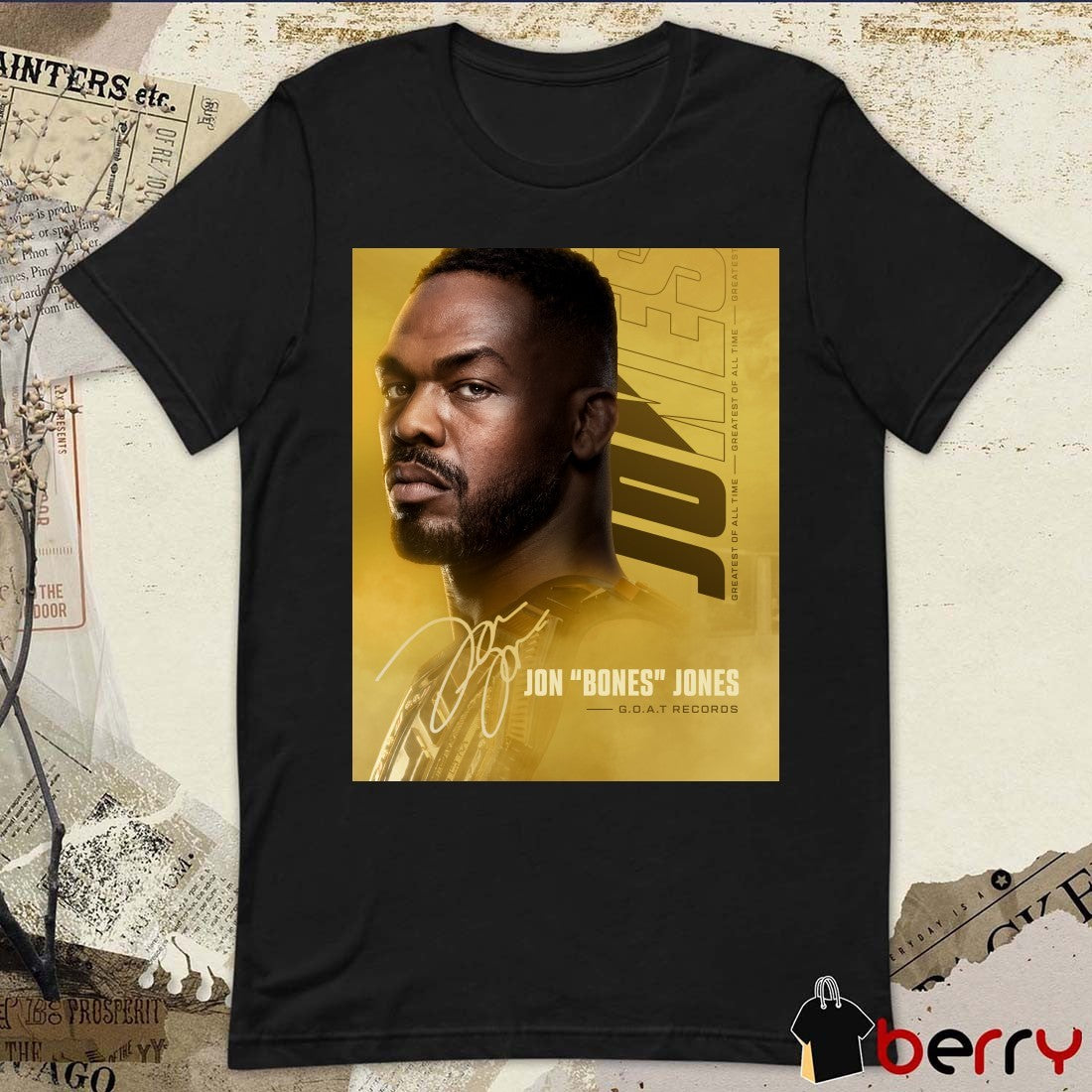 UFC Jon Bones Jones Goat Records The Greatest of All Time 2025 Poster t-shirt