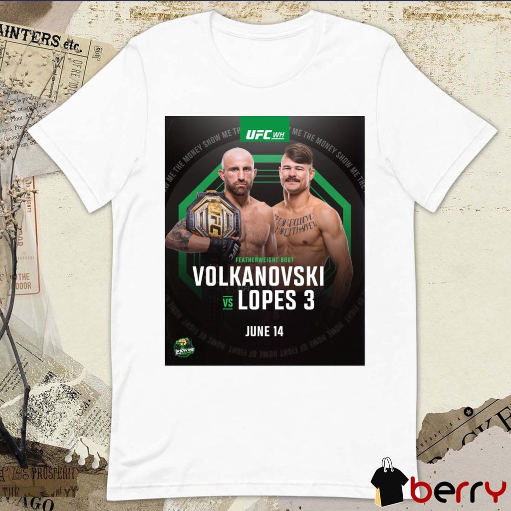 UFC White House Featherweight Bout Vs Lopes 3 June 14 2026 Poster t-shirt