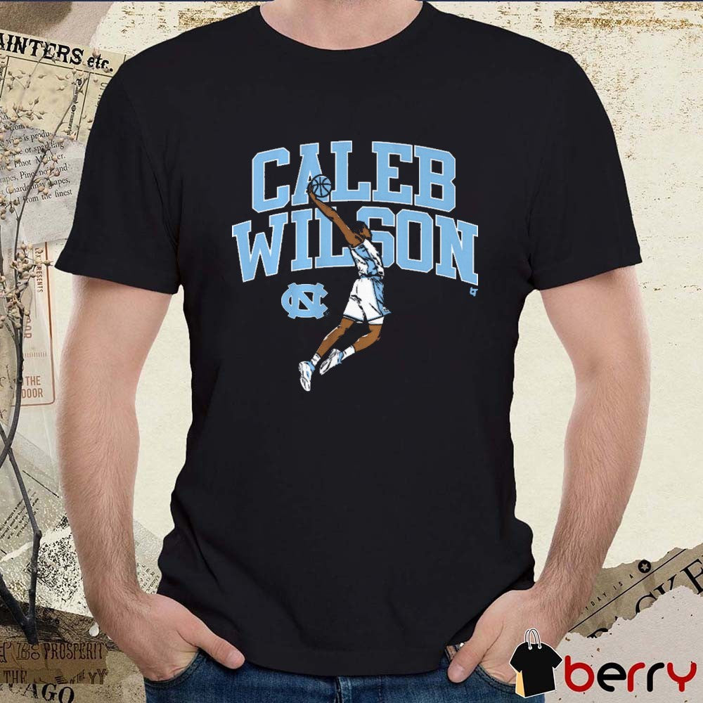 UNC North Carolina Tar Heels Basketball NCAA Caleb Wilson Name Pose t-shirt