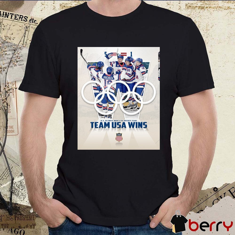 US Olympic Men’s Ice Hockey Team Team USA Wins 2026 Poster t-shirt