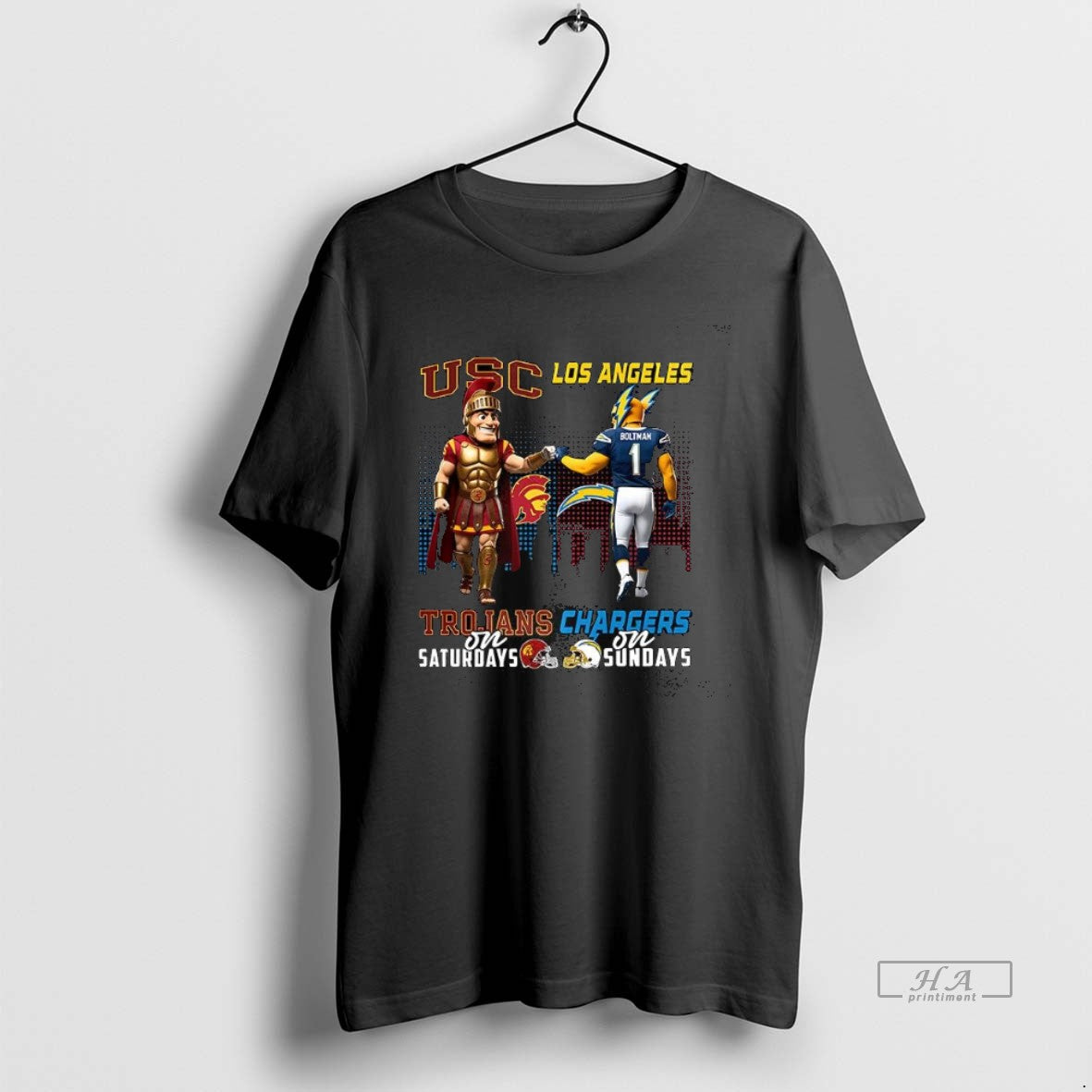 Official Usc Trojans On Saturdays Vs Los Angeles Chargers On Sundays Mascot T-Shirts, Hoodie, Sweatshirt | CiraTrend.com