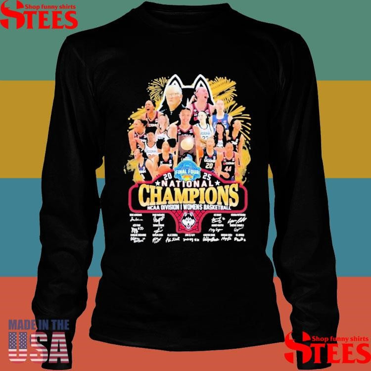 Uconn Huskies 2025 Ncaa Division I Women’s Basketball National Champions Final Four Signatures Shirts