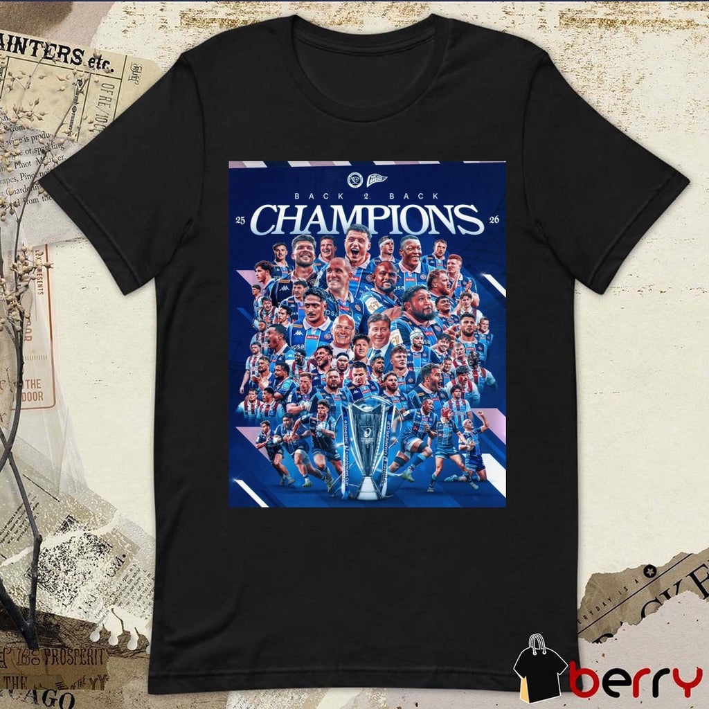 Union Bordeaux Bègles 2025-26 Back To Back Investec Champions Cup Winners Poster t-shirt