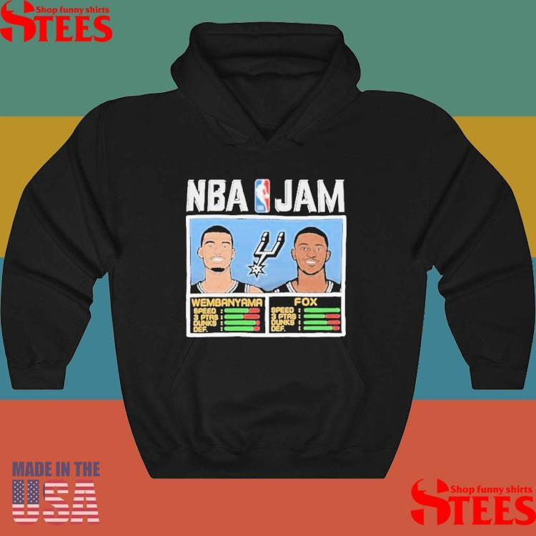 Victor Wembanyama And De’aaron Fox Nba Jam San Antonio Spurs Shirts