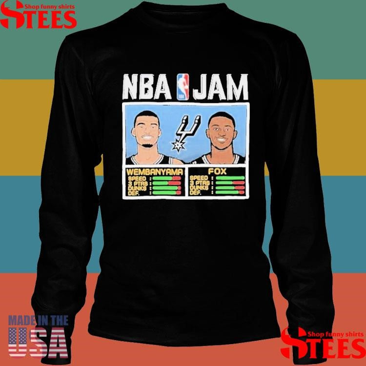 Victor Wembanyama And De’aaron Fox Nba Jam San Antonio Spurs Shirts