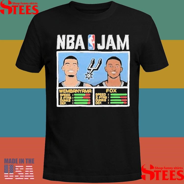 Victor Wembanyama And De’aaron Fox Nba Jam San Antonio Spurs Shirts