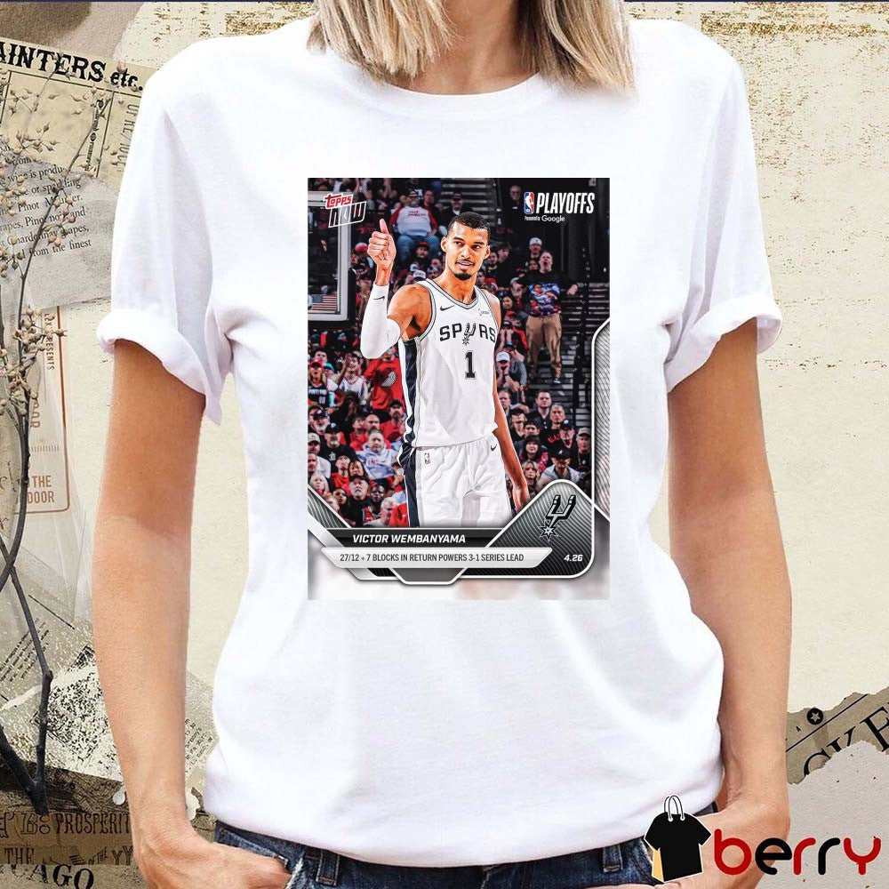 Victor Wembanyama San Antonio Spurs 2025-26 NBA Topps NOW Poster t-shirt
