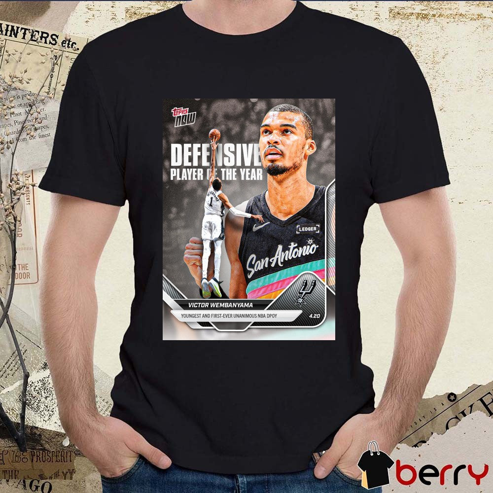Victor Wembanyama Youngest And First-Ever Unanimous NBA DPOY – 2025-26 NBA Topps NOW t-shirt