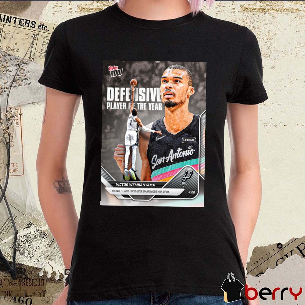 Victor Wembanyama Youngest And First-Ever Unanimous NBA DPOY – 2025-26 NBA Topps NOW t-shirt