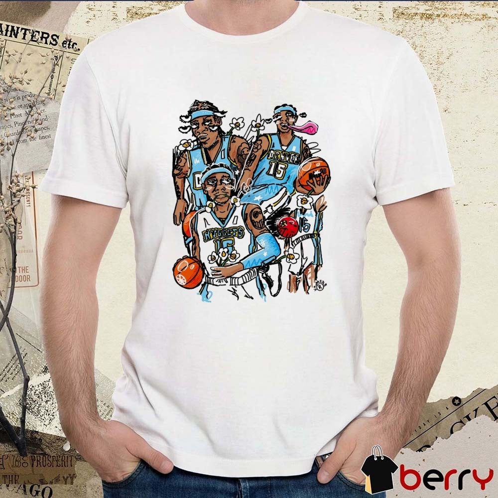 Vxmeee Doodle Carmelo Anthony Denver Nuggets Basketball Art t-shirt