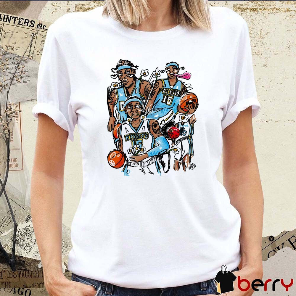 Vxmeee Doodle Carmelo Anthony Denver Nuggets Basketball Art t-shirt