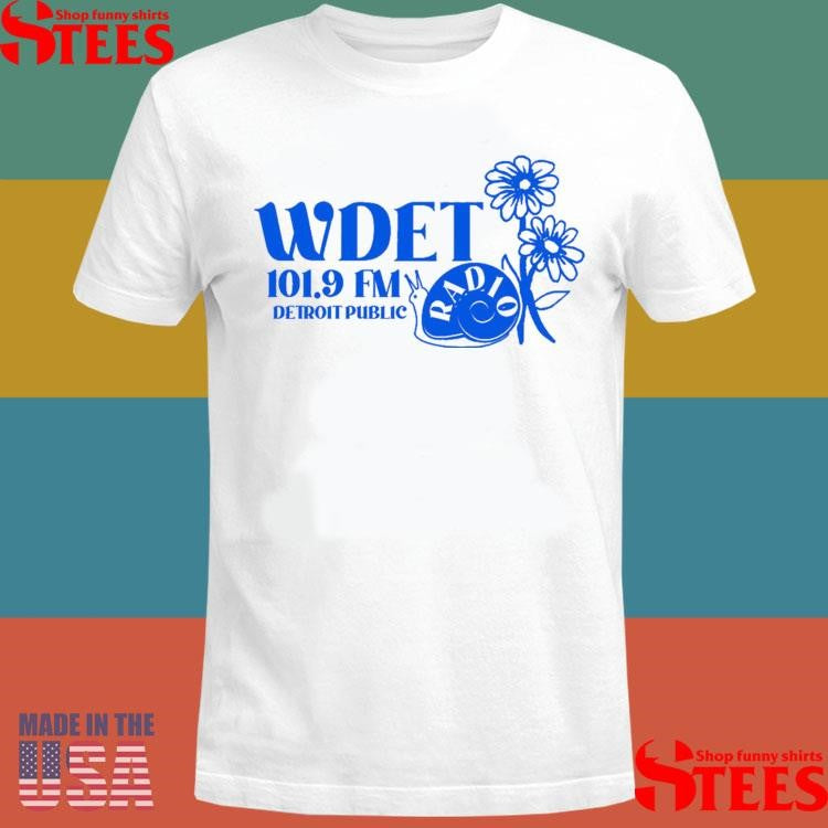 WDET Blue Simple Logo Detroit Public T-shirt