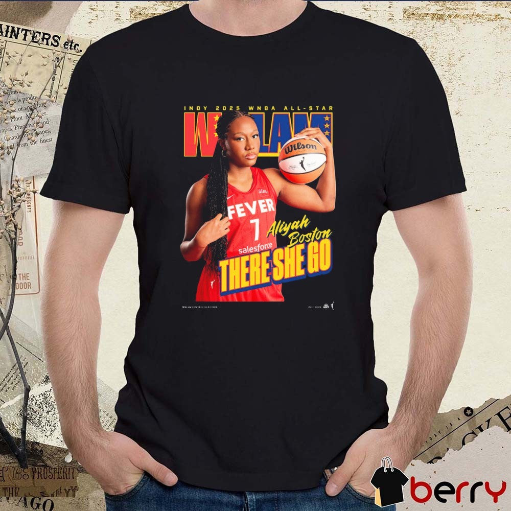 WSLAM Aliyah Boston Indiana Fever There She Go Indy 2025 WNBA All-Star t-shirt