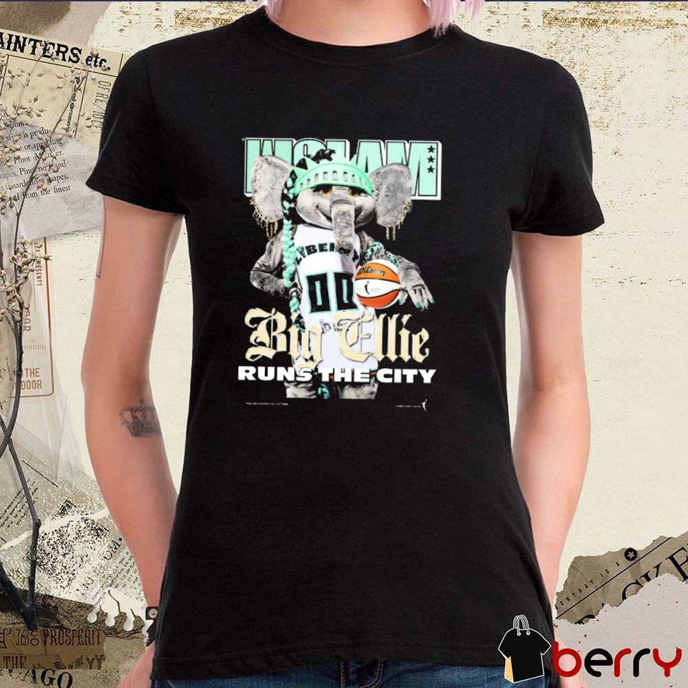 WSLAM Cover Big Ellie The Elephant Run The City New York Liberty 2025 t-shirt