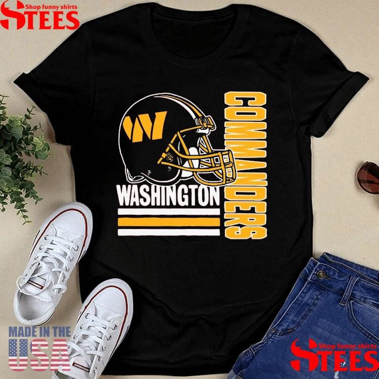Washington Commanders Helmet Stripe Tri-blend T-shirt