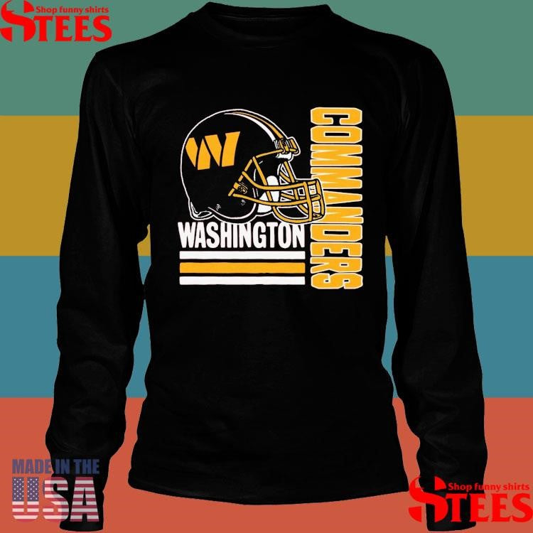 Washington Commanders Helmet Stripe Tri-blend T-shirt