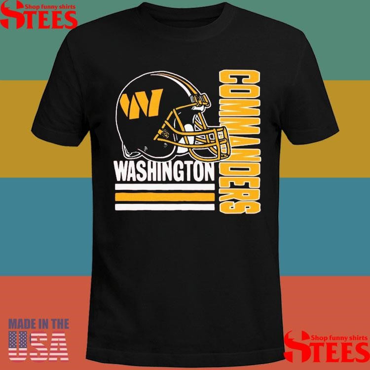 Washington Commanders Helmet Stripe Tri-blend T-shirt