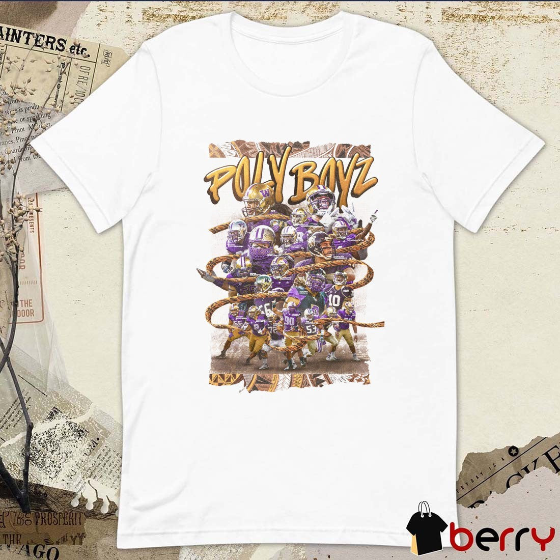 Washington Huskies Football Poly Boyz Say Who Project Cream Graphic t-shirt