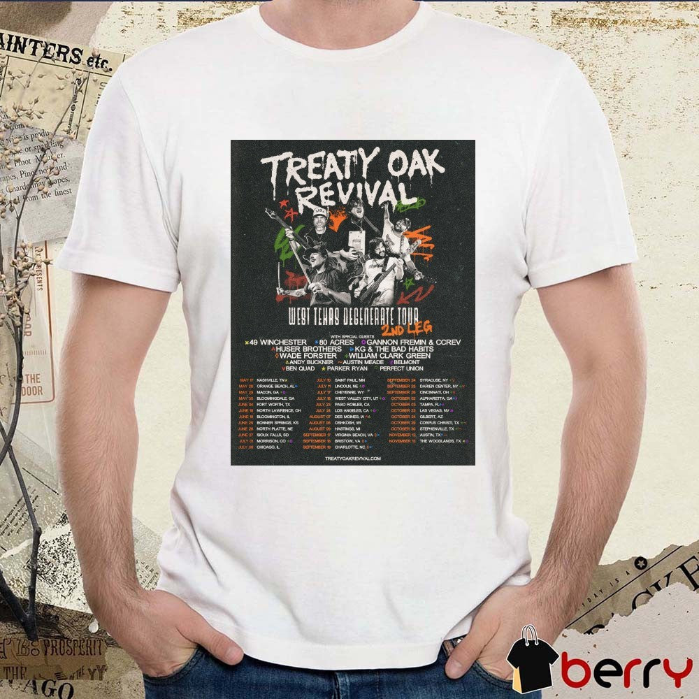 West Texas Degenerate Tour Treaty Oak Revival 2026 Poster t-shirt
