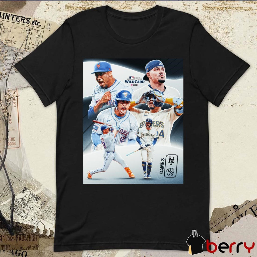 Win and advance MLB 2024 National League Wild Card Game 3 New York Mets vs Milwaukee Brewers Poster t-shirt