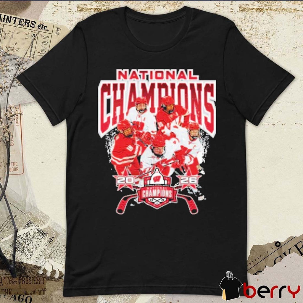 Wisconsin Badgers 2026 NCAA Frozen Four Ice Hockey National Champions Players Teams t-shirt