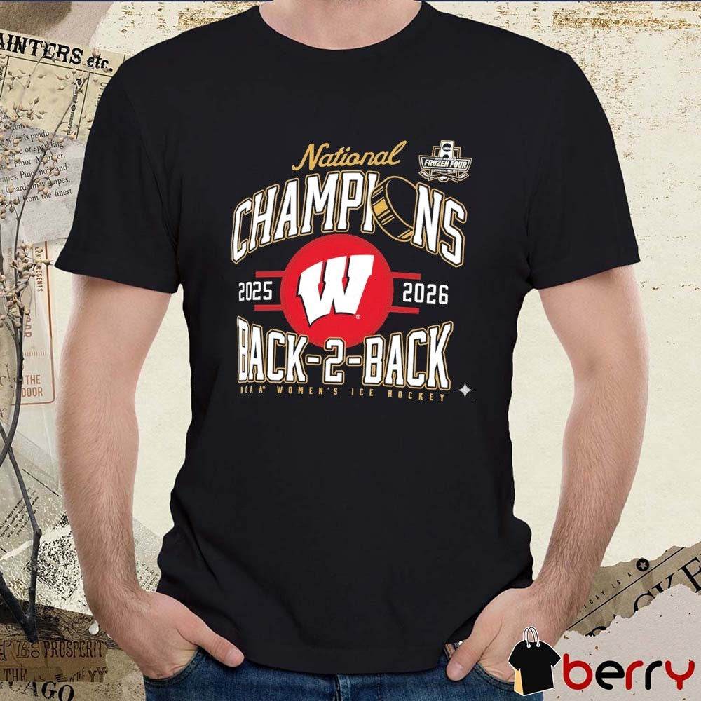 Wisconsin Badgers Claire Enright 2025 2026 NCAA Women’s Ice Hockey Back To Back National Champions t-shirt