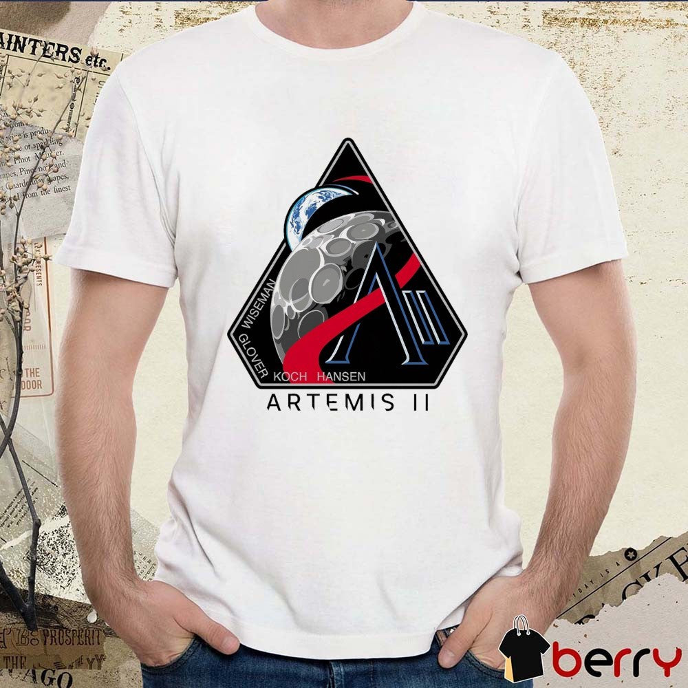 Wiseman Glover Koch Hansen Godspeed Artemis II Logo t-shirt