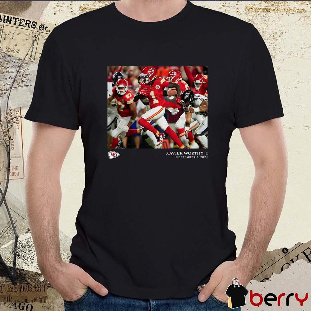 Xavier Worthy Kansas City Chiefs NFL Flash Features Week Sept 5 2024 t-shirt